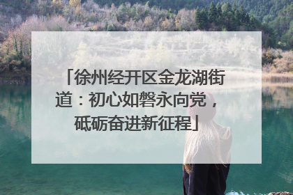 徐州经开区金龙湖街道：初心如磐永向党，砥砺奋进新征程