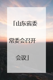 山东省委常委会召开会议