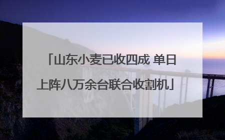 山东小麦已收四成 单日上阵八万余台联合收割机
