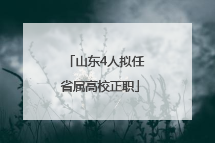 山东4人拟任省属高校正职