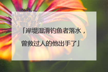 岸堤湿滑钓鱼者落水，曾救过人的他出手了