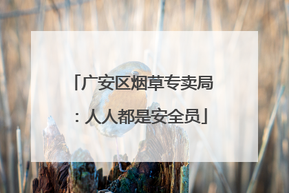 广安区烟草专卖局：人人都是安全员