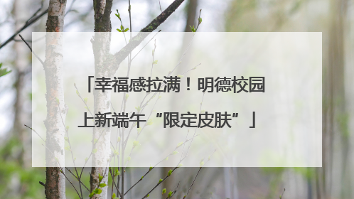 幸福感拉满！明德校园上新端午“限定皮肤”