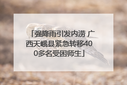 强降雨引发内涝 广西天峨县紧急转移400多名受困师生