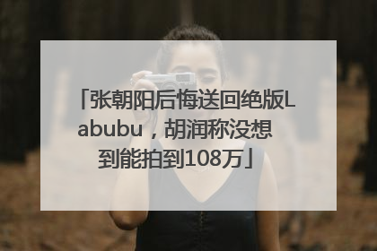 张朝阳后悔送回绝版Labubu，胡润称没想到能拍到108万