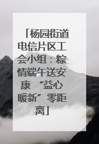 杨园街道电信片区工会小组：粽情端午送安康 “益心暖新”零距离
