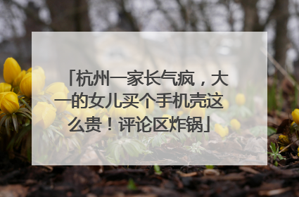 杭州一家长气疯，大一的女儿买个手机壳这么贵！评论区炸锅