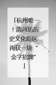 杭州唯一！清河坊历史文化街区再获一块“金字招牌”