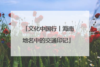 文化中国行丨海南地名中的交通印记
