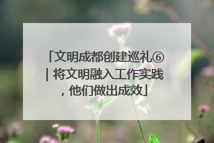 文明成都创建巡礼⑥｜将文明融入工作实践，他们做出成效