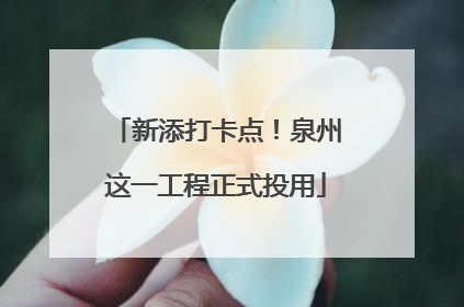 新添打卡点！泉州这一工程正式投用