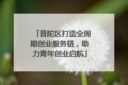 普陀区打造全周期创业服务链，助力青年创业启航