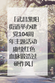 武昌紫阳街道举办建党104周年主题活动 赓续红色血脉锻造过硬作风