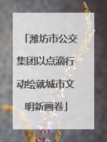 潍坊市公交集团以点滴行动绘就城市文明新画卷