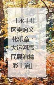 永丰社区奏响文化乐章：大运河惠民展演精彩上演