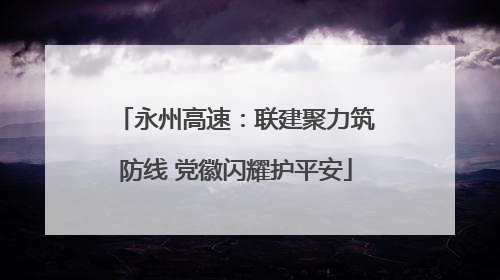 永州高速：联建聚力筑防线 党徽闪耀护平安