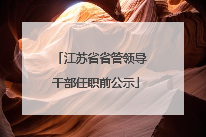 江苏省省管领导干部任职前公示