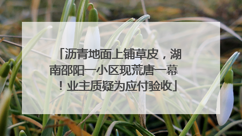 沥青地面上铺草皮，湖南邵阳一小区现荒唐一幕！业主质疑为应付验收