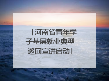 河南省青年学子基层就业典型巡回宣讲启动