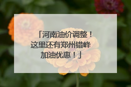 河南油价调整！这里还有郑州错峰加油优惠！