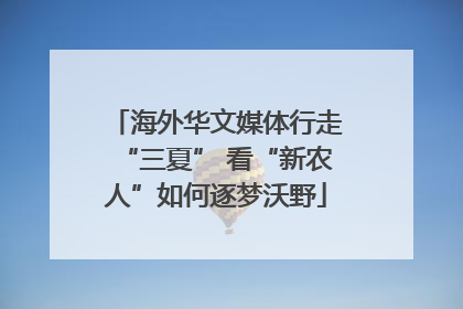 海外华文媒体行走“三夏” 看“新农人”如何逐梦沃野