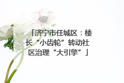 济宁市任城区：楼长“小齿轮”转动社区治理“大引擎”