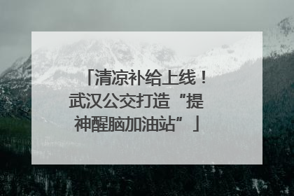 清凉补给上线！武汉公交打造“提神醒脑加油站”