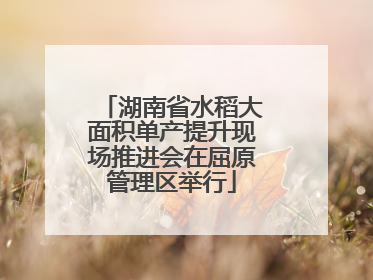 湖南省水稻大面积单产提升现场推进会在屈原管理区举行