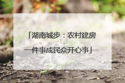 湖南城步：农村建房一件事成民众开心事