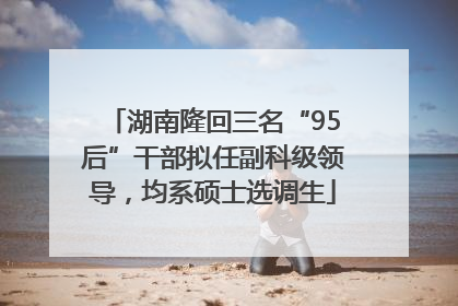 湖南隆回三名“95后”干部拟任副科级领导，均系硕士选调生