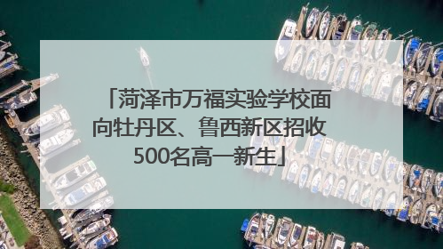 菏泽市万福实验学校面向牡丹区、鲁西新区招收500名高一新生