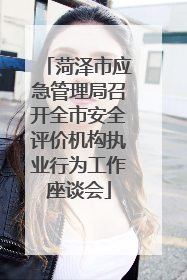 菏泽市应急管理局召开全市安全评价机构执业行为工作座谈会