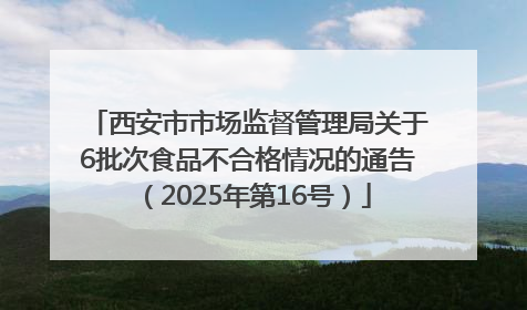 西安市市场监督管理局关于6批次食品不合格情况的通告（2025年第16号）