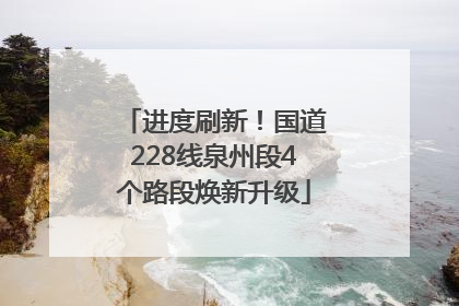 进度刷新！国道228线泉州段4个路段焕新升级