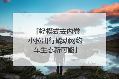 轻模式去内卷 小拉出行撬动网约车生态新可能