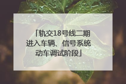 轨交18号线二期进入车辆、信号系统动车调试阶段