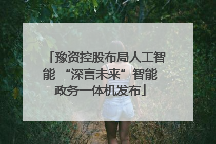 豫资控股布局人工智能 “深言未来”智能政务一体机发布