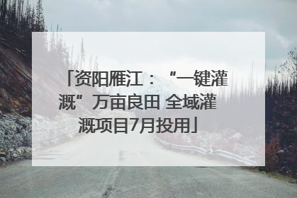 资阳雁江：“一键灌溉”万亩良田 全域灌溉项目7月投用