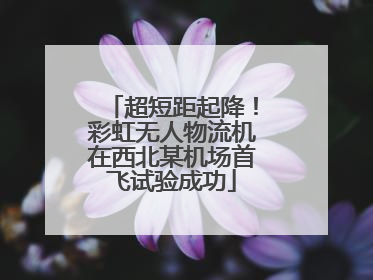 超短距起降！彩虹无人物流机在西北某机场首飞试验成功
