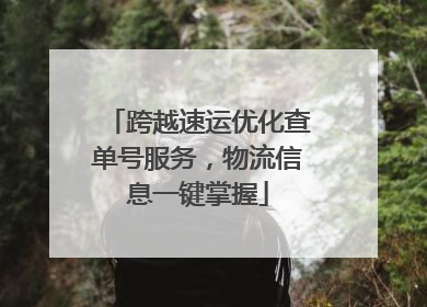 跨越速运优化查单号服务，物流信息一键掌握