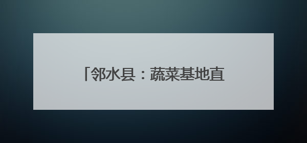 邻水县：蔬菜基地直销 助力乡村振兴
