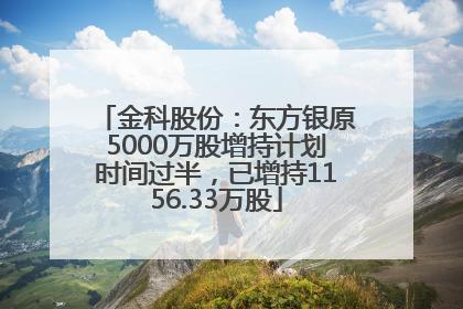 金科股份：东方银原5000万股增持计划时间过半，已增持1156.33万股