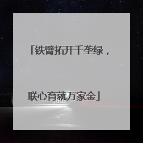 铁臂拓开千垄绿，联心育就万家金