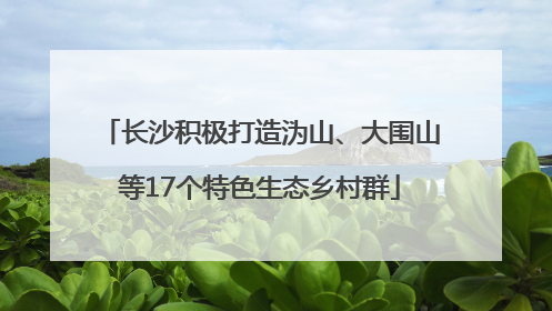 长沙积极打造沩山、大围山等17个特色生态乡村群