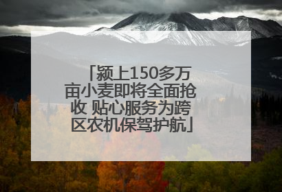 颍上150多万亩小麦即将全面抢收 贴心服务为跨区农机保驾护航