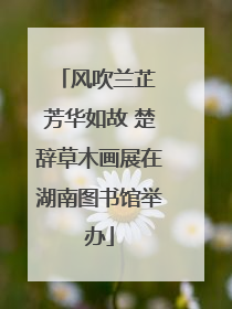 风吹兰芷 芳华如故 楚辞草木画展在湖南图书馆举办
