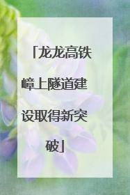 龙龙高铁嶂上隧道建设取得新突破