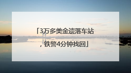 3万多美金遗落车站，铁警4分钟找回