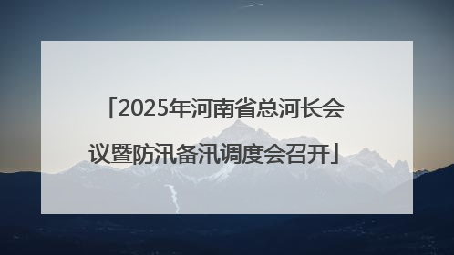 2025年河南省总河长会议暨防汛备汛调度会召开