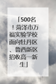 500名！菏泽市万福实验学校面向牡丹区、鲁西新区招收高一新生